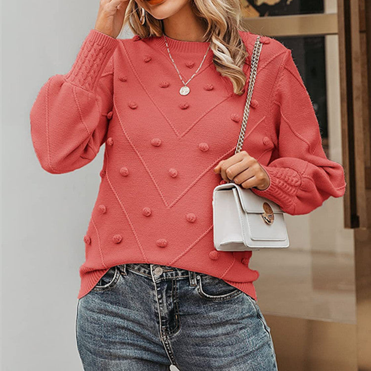 Damen Strickpullover mit 3D-Pünktchen R&B