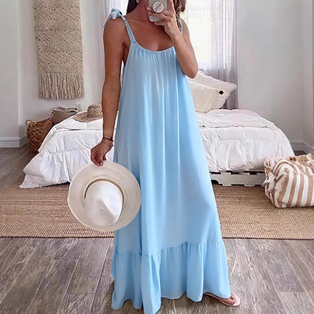 Damen Maxikleid mit trägerlosem Design R&B