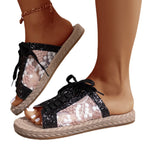 Damen Glitzernde und luftige Schnürsandalen R&B