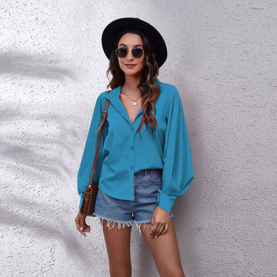 Damen Oversized Longsleeve Bluse mit lässigem Schnitt und voluminösen Ärmeln R&B