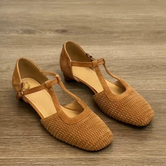 Damen Sling-Ballerinas mit raffinierten Riemen und hochwertiger Veloursoberfläche R&B