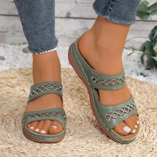 Damen Komfort-Sandalen mit modischem Schnallen-Design R&B