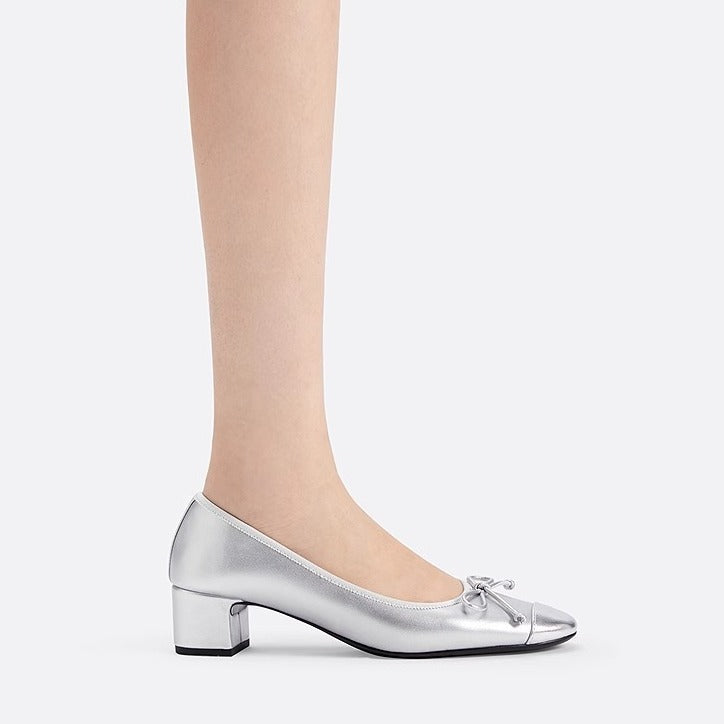Damen Ballerinas mit elegantem Schleifendetail und glänzendem Obermaterial R&B