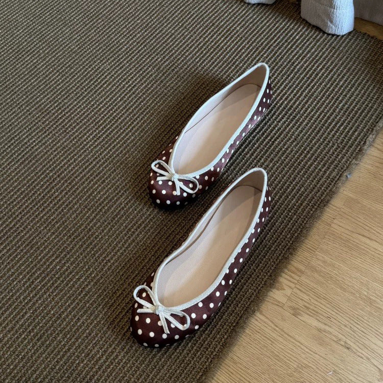 Damen Ballerinas mit verspieltem Polka-Dots-Muster und komfortablem Fußbett R&B