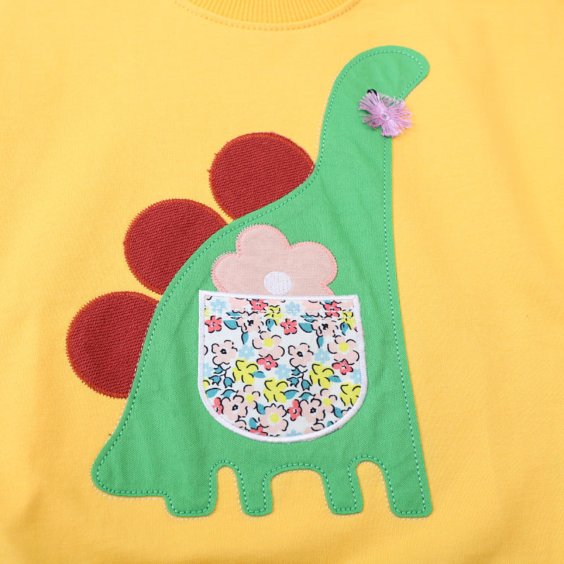 Mädchen Sweatshirt mit kreativem Dinosaurier-Design R&B