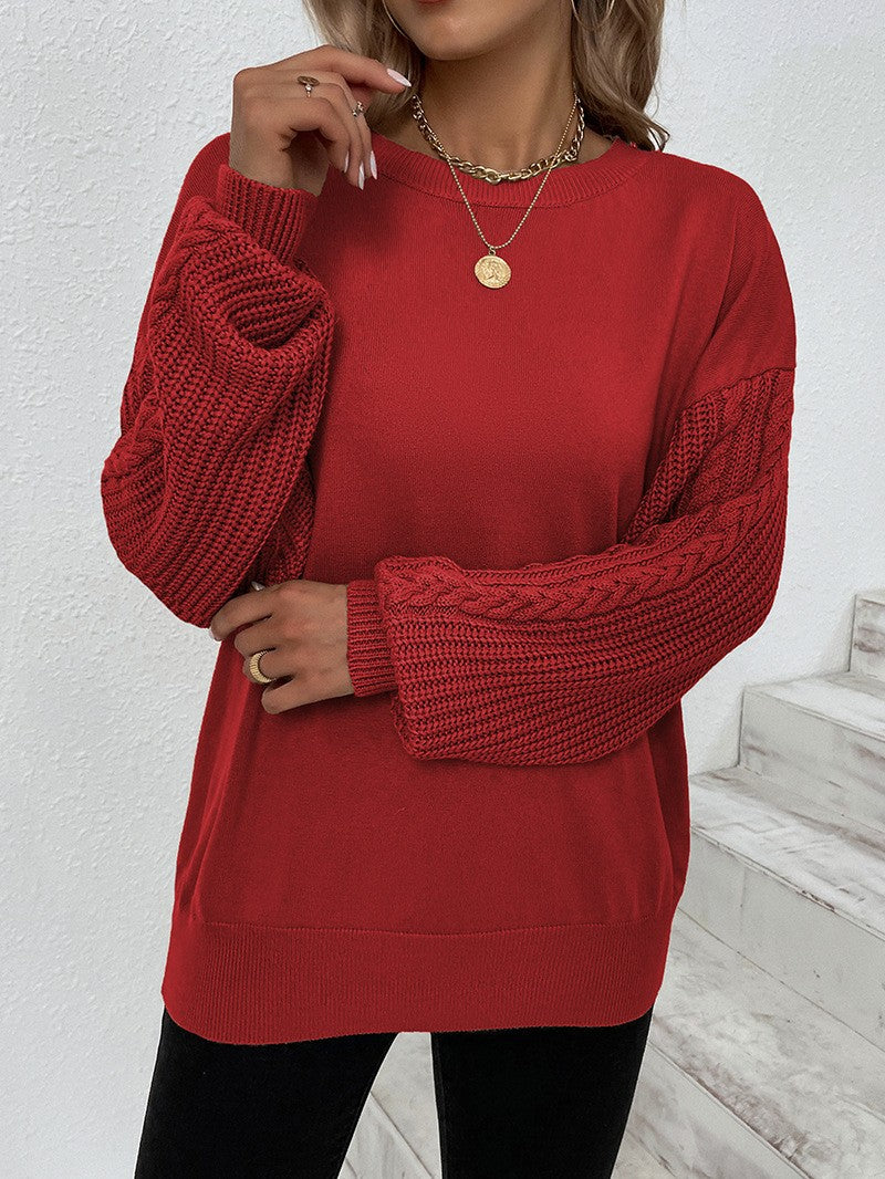 Damen Pullover mit strukturierten Ärmelpartien und lockerer Passform R&B