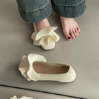 Damen Ballerina-Schuhe mit eleganter Rüschendekoration