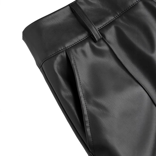 Damen elegante Culotte aus hochwertigem Kunstleder R&B