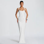 Damen Elegantes Maxikleid mit drapiertem Oberteil und schmalem Schnitt R&B
