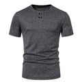 Herren Kurzarm-Henley-T-Shirt mit modischem Knopfdesign und atmungsaktiver Baumwollqualität