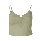 Damen Crop-Top mit einzigartigem Ring-Ausschnitt R&B