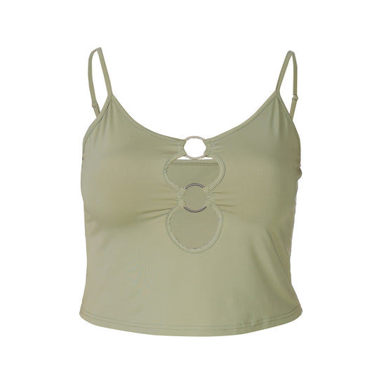 Damen Crop-Top mit einzigartigem Ring-Ausschnitt R&B