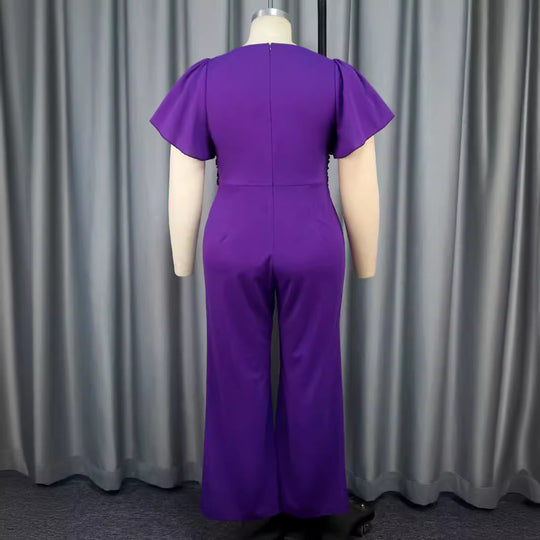 Damen Eleganter Jumpsuit mit asymmetrischem Design und eleganter Schleifenapplikation R&B