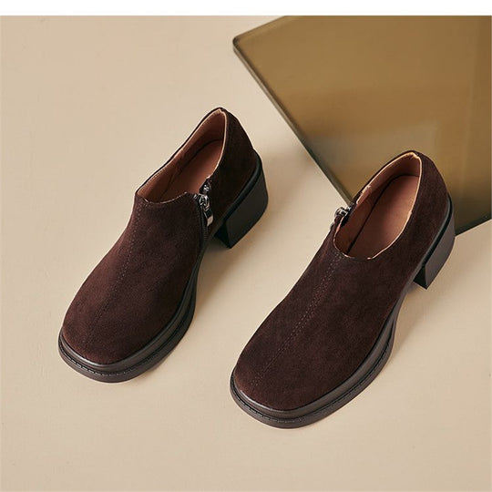 Damen elegante Slipper mit breitem Blockabsatz R&B