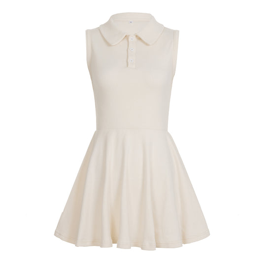 Damen Polo-Kleid mit elegantem Kragen und fließendem Rock R&B