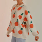 Damen Strickpullover mit verspieltem Obstdesign R&B