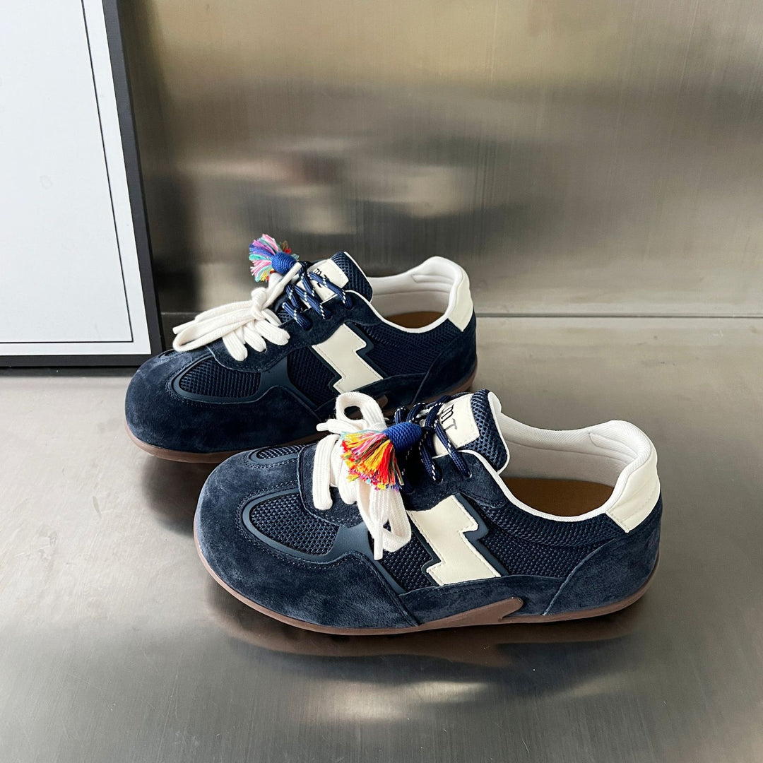 Damen Sportliche Sneaker mit atmungsaktiver Mesh-Oberfläche und buntem Quasten-Detail R&B