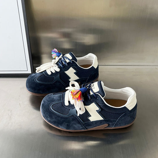 Damen Sportliche Sneaker mit atmungsaktiver Mesh-Oberfläche und buntem Quasten-Detail R&B