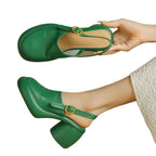 Damen Riemchen-Clogs mit perforierter Oberfläche und komfortablem Blockabsatz