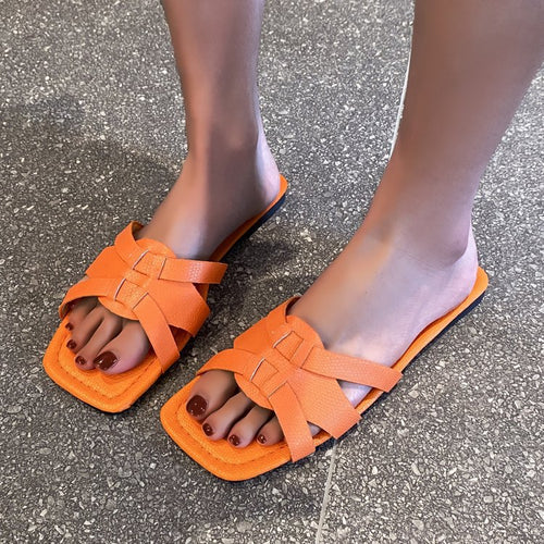 Damen stylische Riemchen-Pantoletten mit komfortabler Sohle R&B
