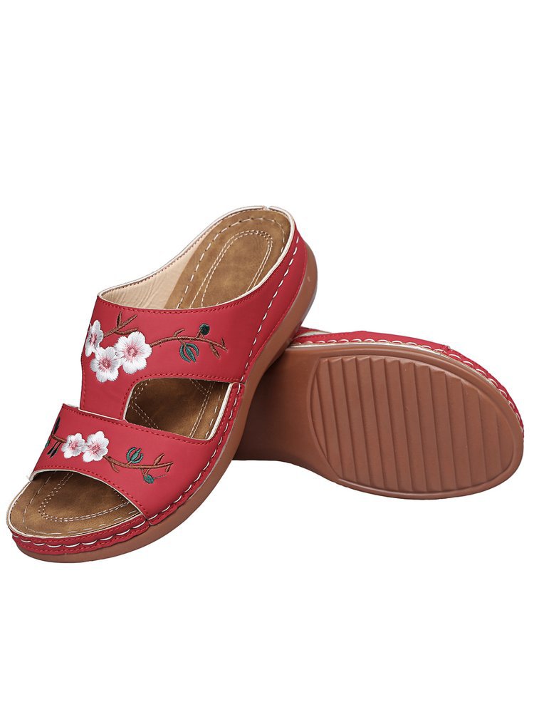 Damen Komfort-Sandalen mit floralem Design und rutschfester Sohle R&B