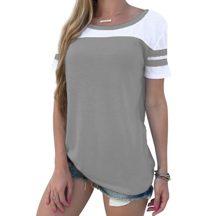 Damen Sportliches T-Shirt mit moderner Farbblockung und lässigem Schnitt R&B
