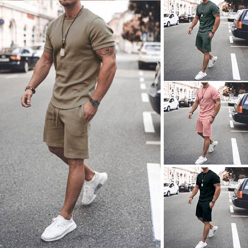 Herren sportliches Kurzarm-Set aus atmungsaktivem Material R&B