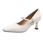 Damen elegante Mary Jane Pumps mit dekorativen Schmuckdetails