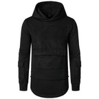 Herren modischer Hoodie mit integrierten Taschen und einzigartigem Design