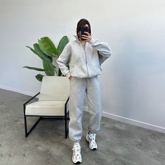 Damen lässiger Zweiteiler mit oversized Hoodie und Jogginghose R&B