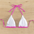 Damen Triangel-Bikini mit verstellbaren Trägern und raffiniertem Schnitt