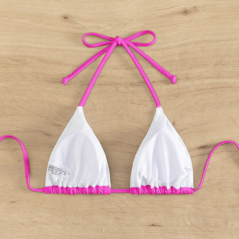 Damen Triangel-Bikini mit verstellbaren Trägern und raffiniertem Schnitt