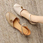 Damen Elegante Sling-Sandalen mit dekorativen Knopfdetails R&B