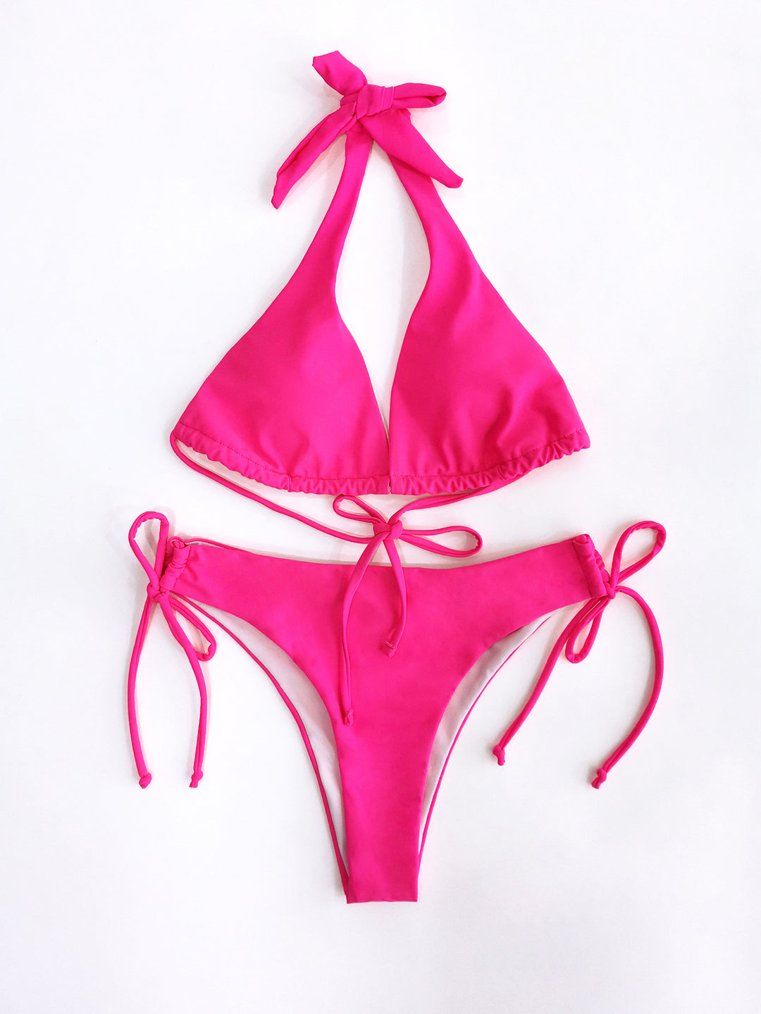 Damen Triangel-Bikini mit hohem Komfort und verspielten Bindebändern R&B
