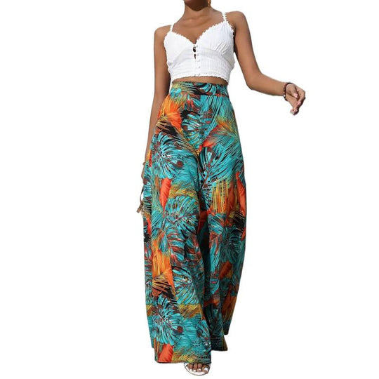 Damen Weit geschnittene Sommerhose mit floralem Muster R&B
