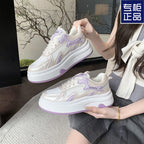 Damen Plateau-Sneaker mit elegantem Mesh-Design und bequemer Dämpfung R&B