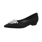 Damen elegante Ballerinas mit funkelndem Schmuckelement