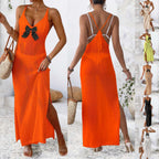 Damen HäkelMaxikleid mit eleganter Schleifenapplikation R&B