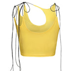 Damen Crop-Top mit asymmetrischem Dekolleté und verstellbaren Trägern R&B