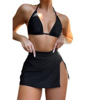 Damen Bikini-Set mit sexy Triangel-Oberteil und modischem Rock R&B