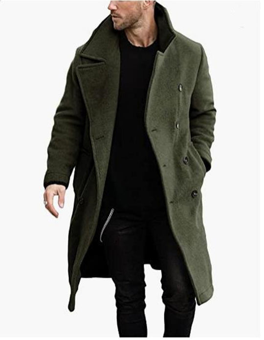 Herren Wollmantel im modernen Doppelknebel-Look R&B