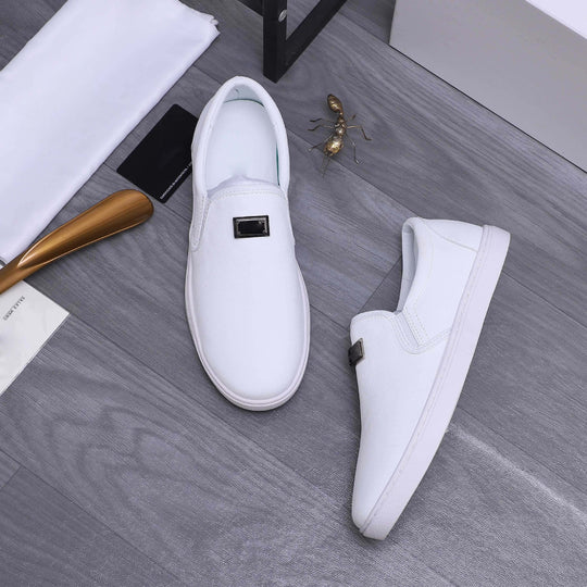 Damen Bequeme Slip-On Sneakers mit eleganter Lederriemen-Applikation R&B