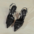Damen Slingback-Pumps mit elegantem Kranz und schimmerndem Obermaterial