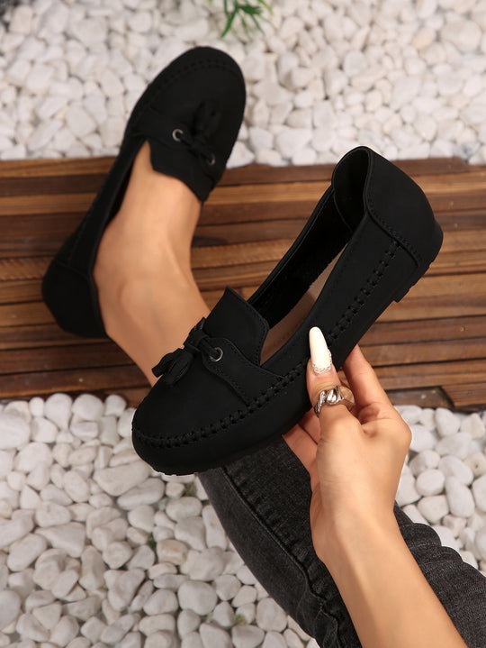 Damen Mokassins mit trendigem Fransen-Design und bequemer Sohle R&B