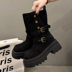 Damen Stiefeletten mit stylishen Schnallen und rutschfester Sohle R&B