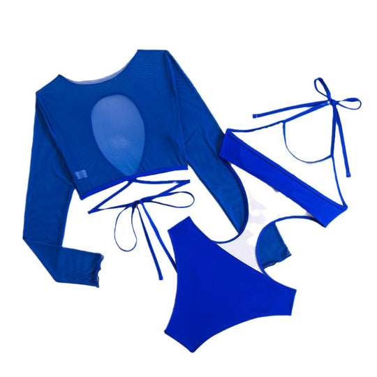 Damen Sportliches Tankini-Set mit transparentem Oberteil und modischem Schnitt R&B
