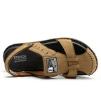 Herren Komfortable Leder-Sandalen mit verstellbarem Riemen R&B