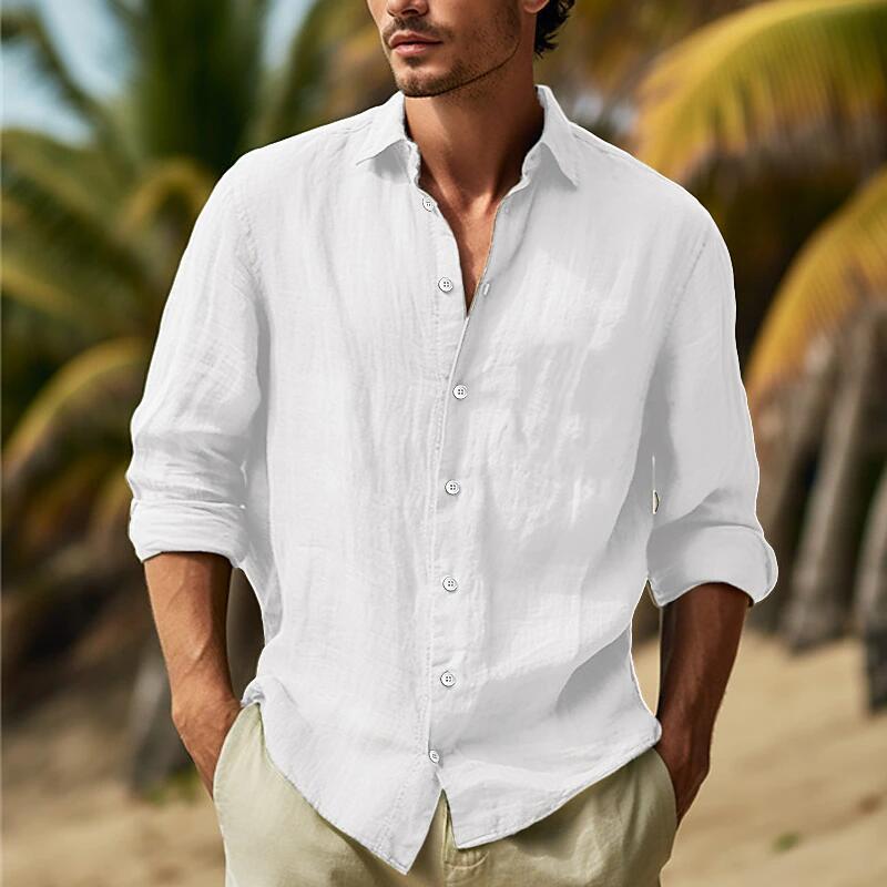 Herren hemd mit luftiger Passform und eleganter Knopfleiste R&B