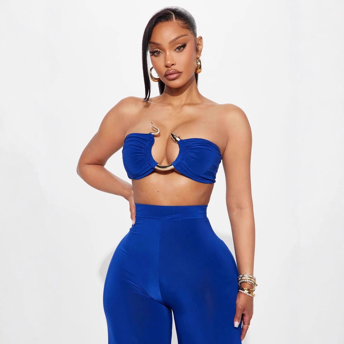 Damen Cut-Out Oberteil mit high-waisted Hose R&B