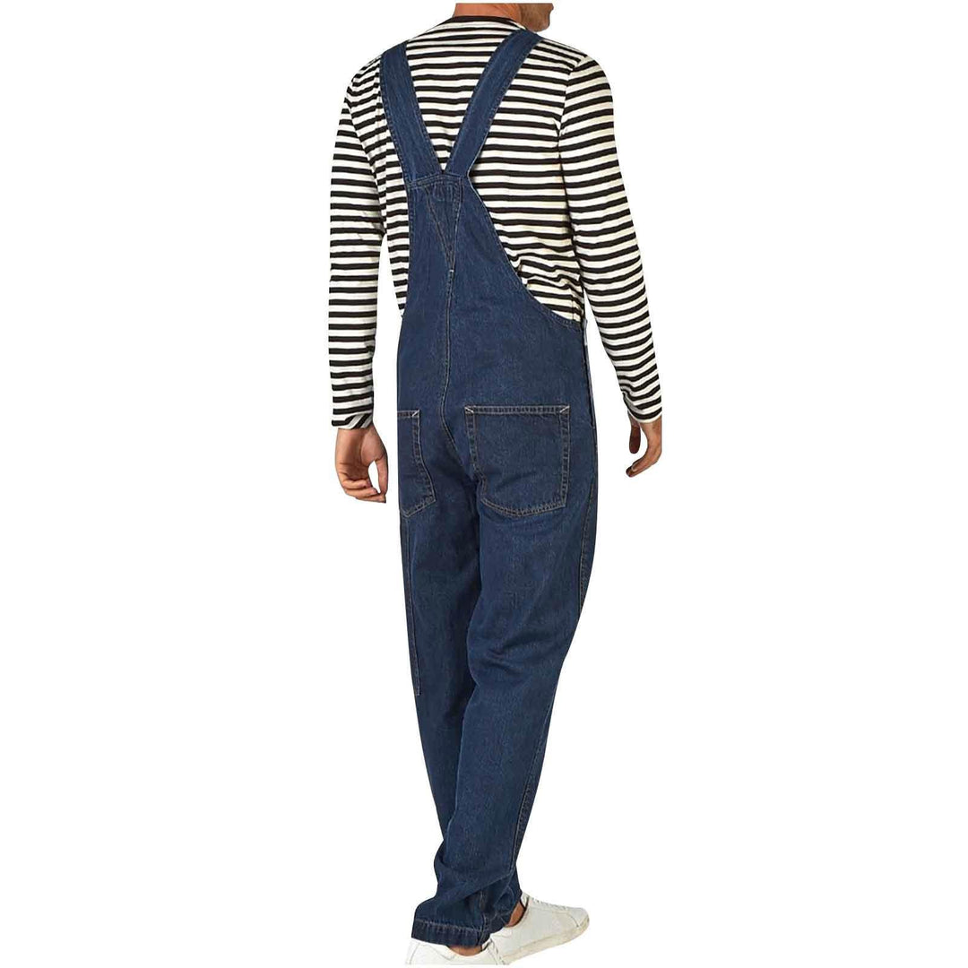 Herren Denim-Latzhose mit verstellbaren Trägern und praktischen Taschen R&B